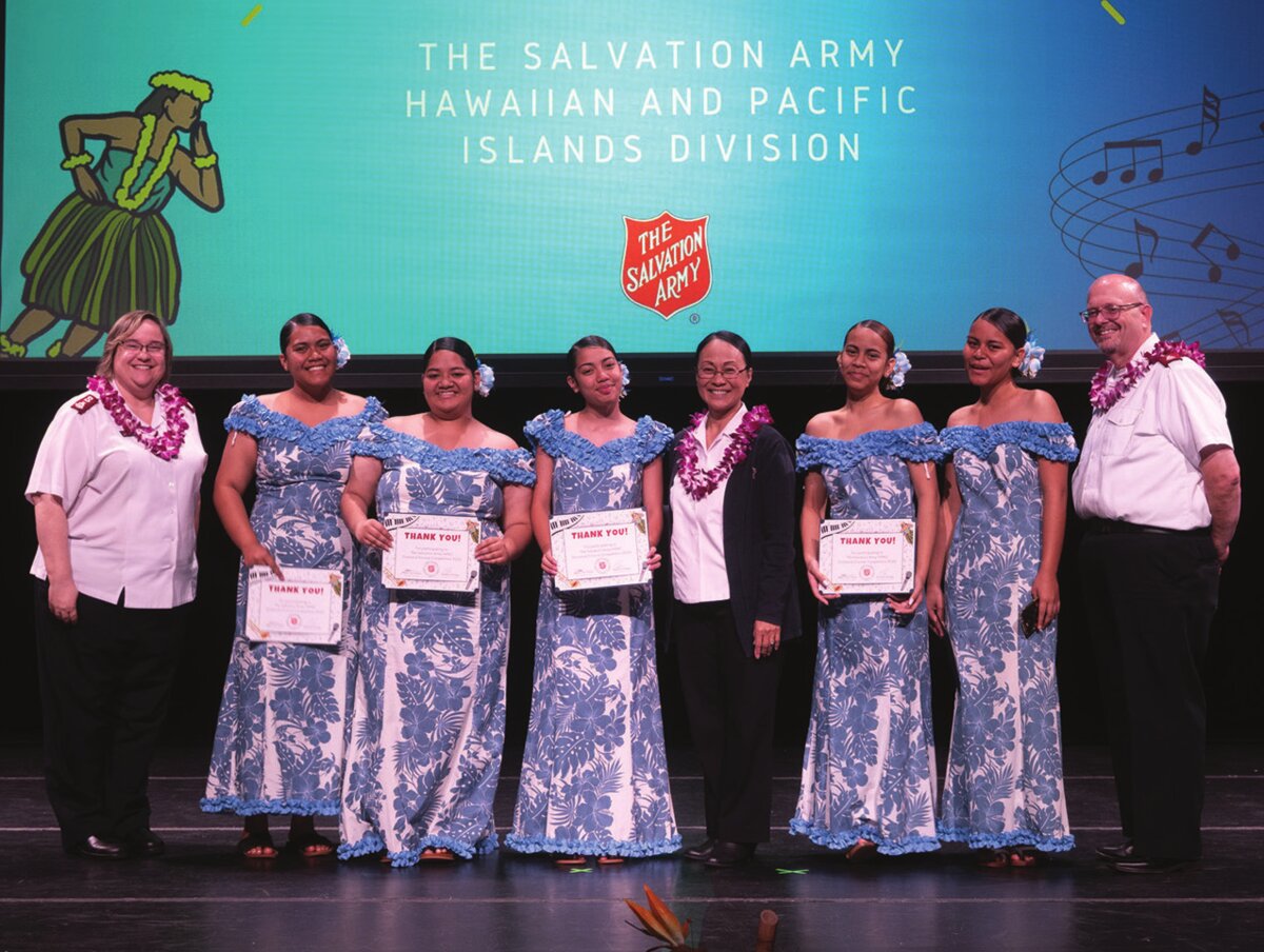 Students of The Salvation Army Hawaiian and Pacific Islands Division music program on stage