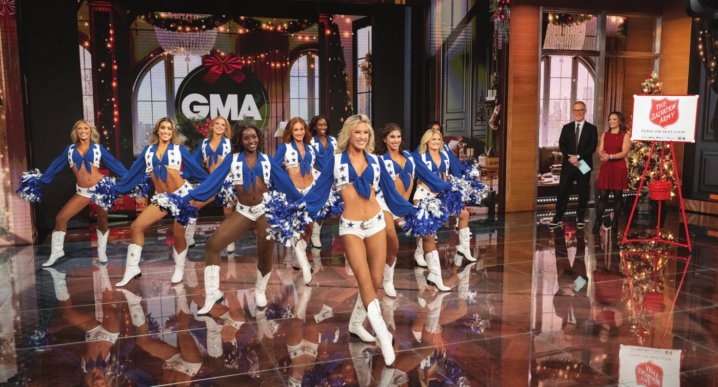 Dallas Cowboys Cheerleaders perform on Good Morning America for Giving Tuesday