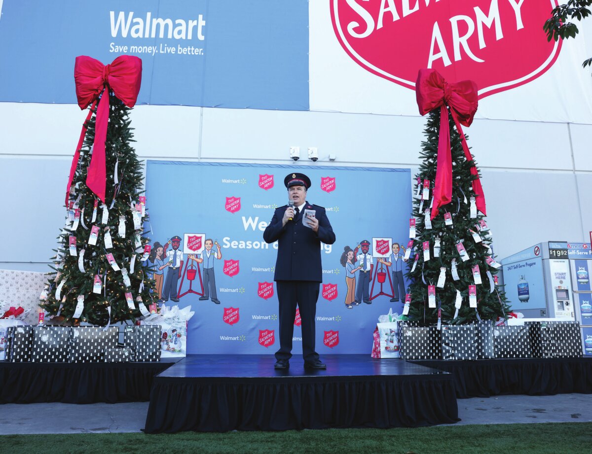 Salvation Army season-opening ceremony at a Walmart store